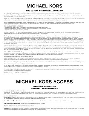 michael kors warranty policy|michael kors 1800 number.